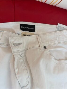 Emporio Armani Off-White Cotton Chinos